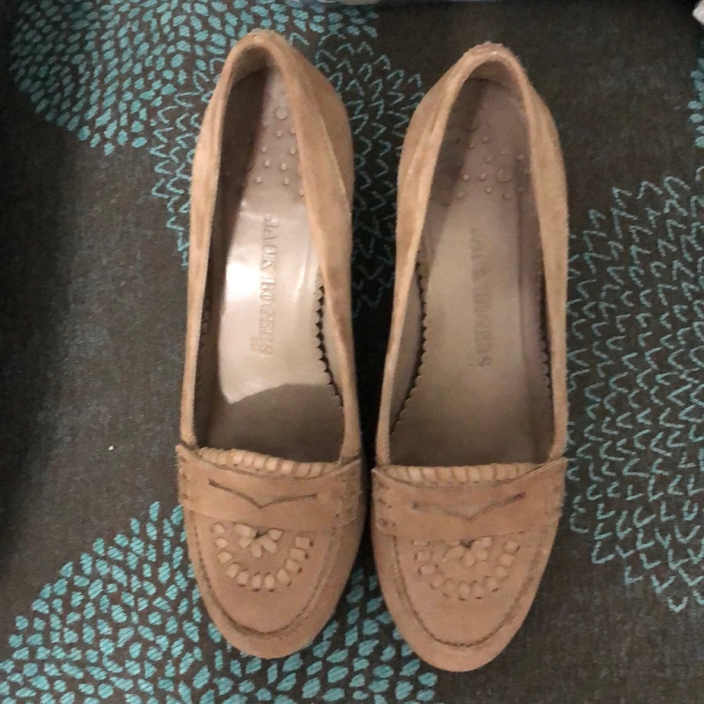 Jack Rogers suede loafer style pumps